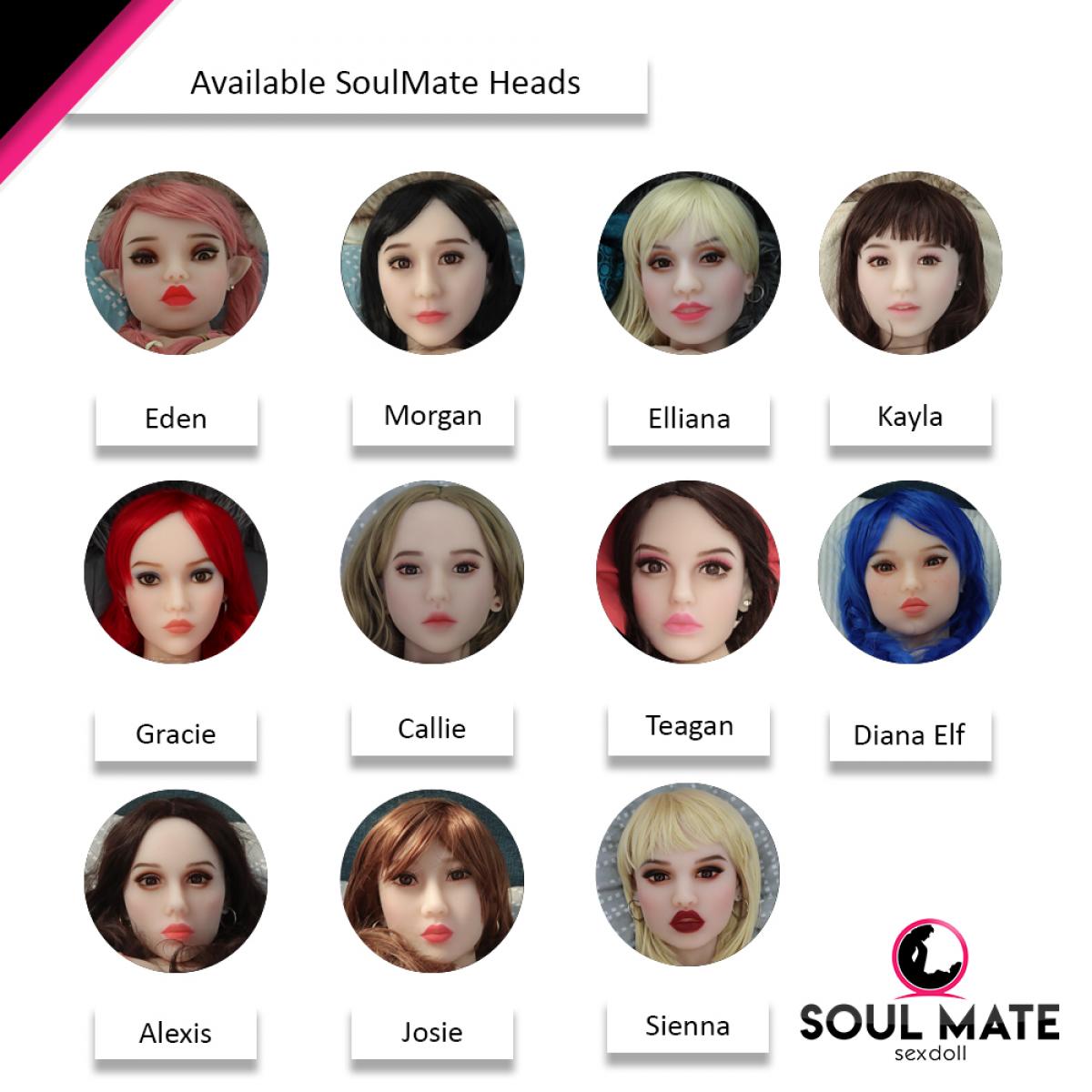 Soulmate Dolls - Diana Head With Sex Doll Torso - White