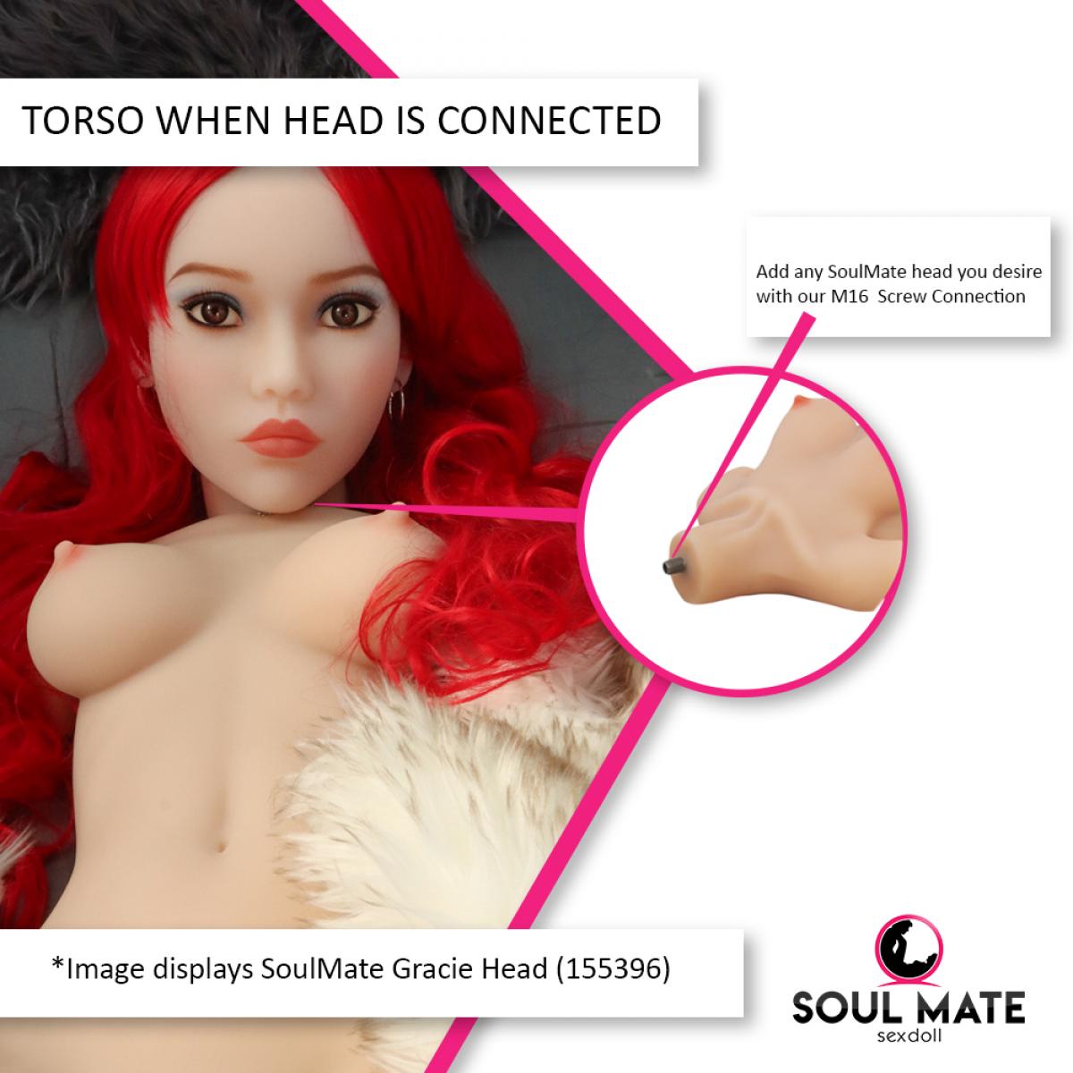 Soulmate Dolls - Eden Head With Sex Doll Torso - White