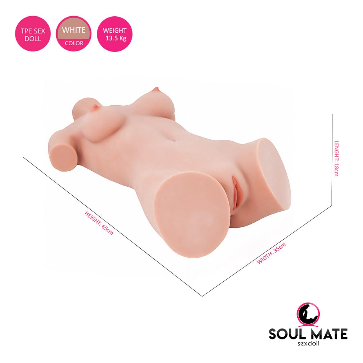 Soulmate Dolls - Eden Head With Sex Doll Torso - White
