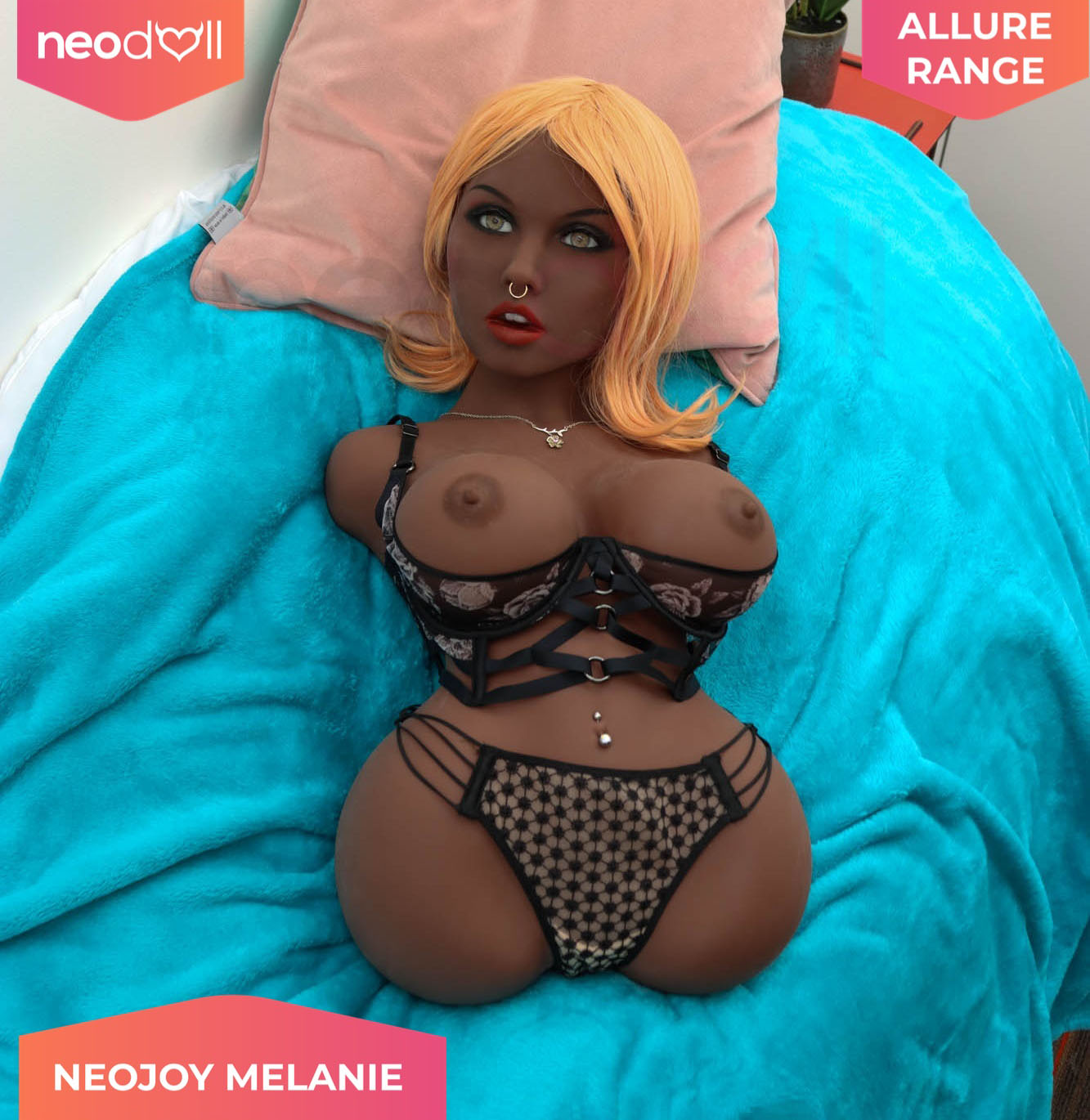 6YE Dolls - Melanie Head With Sex Doll Torso - Black